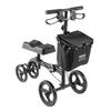 Folding Knee Scooter, Carbon Steel Steerable Knee Walker with Height-Adjustable Handlebar & Knee Pad, All-Terrain Solid Wheels, Dual Brakes, Leg