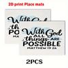 2pcs/4pcs/6pcs Religious belief Place mats (2D print)The combination of words and clouds. 11.8X17.7in-Soft Table Coaster Pad for Home Decor, Formal