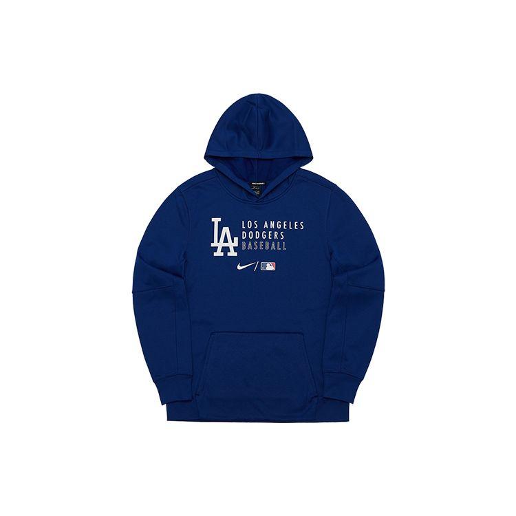 Nike X MLB Collaboration Youth Letter Logo Printed Long Sleeve Hoodie Kids Hoodies Blue 3Z3B7SAVD-LAD S