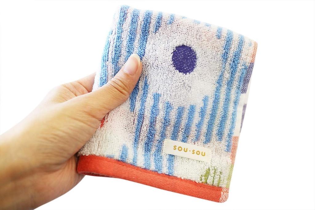 Marushin Hand Karen Made In Imabari Certified 6165001200 SOU SOU Towel, 25x25cm, Shiragiku, Japan, Towel,