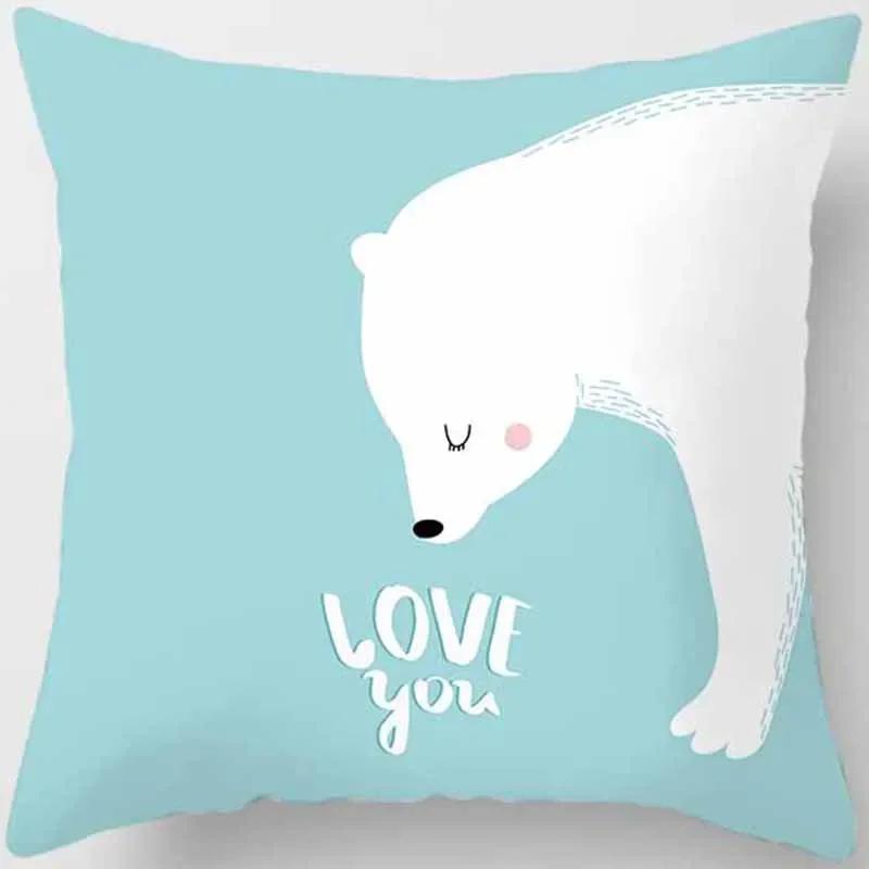Cute Animal Print Square Pillowcase Home Decoration Car Sofa Cushion Cover