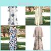 Maxi Dress With Polyester Fabric And Ethnic Print For Casual And Formal Wear