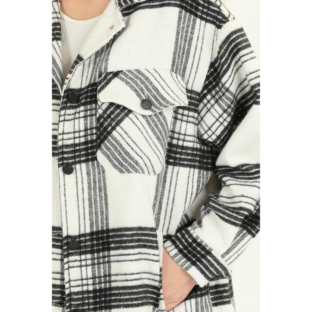 Langes Holzfällerhemd aus Baumwolle mit Karomuster