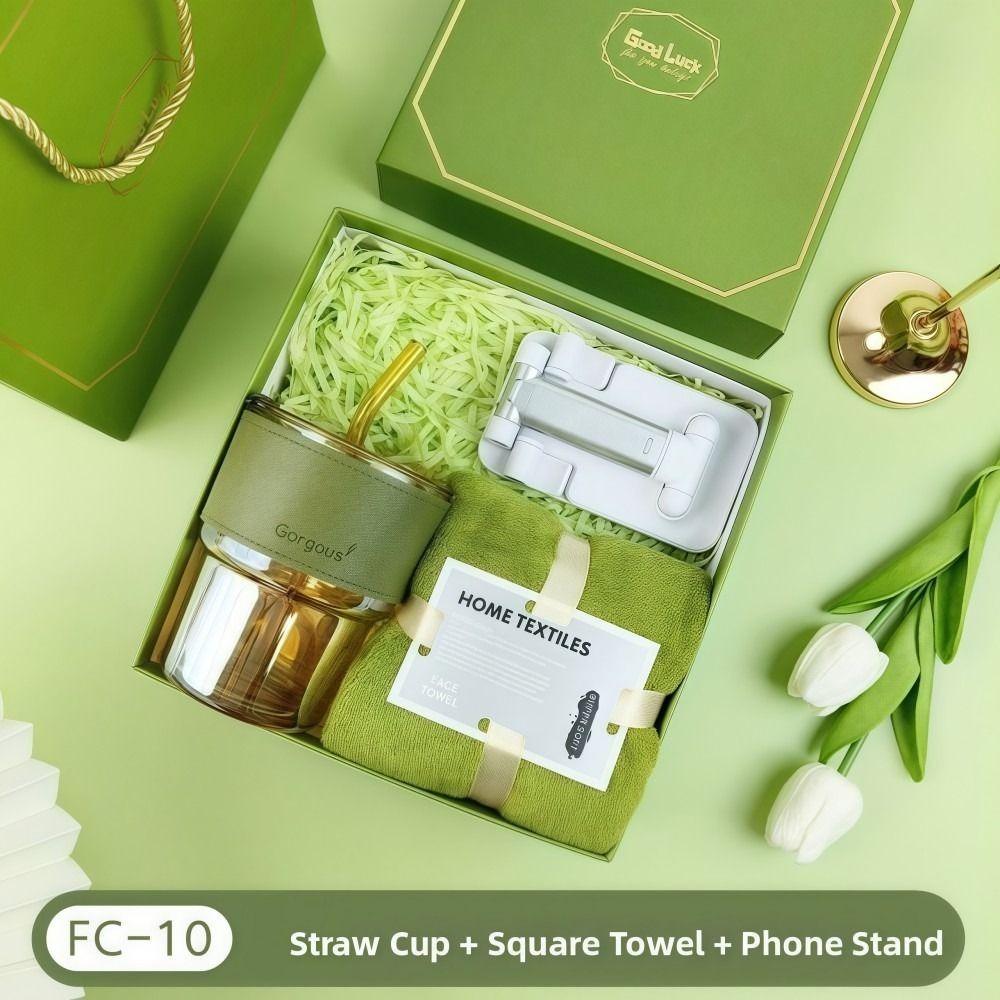 3IN1 Souvenir Gift Set Stylish Design Fan/Towel/Cup Practical Gift Sets with Paper Bag Luxury Gift Box Set Personalized Gifts