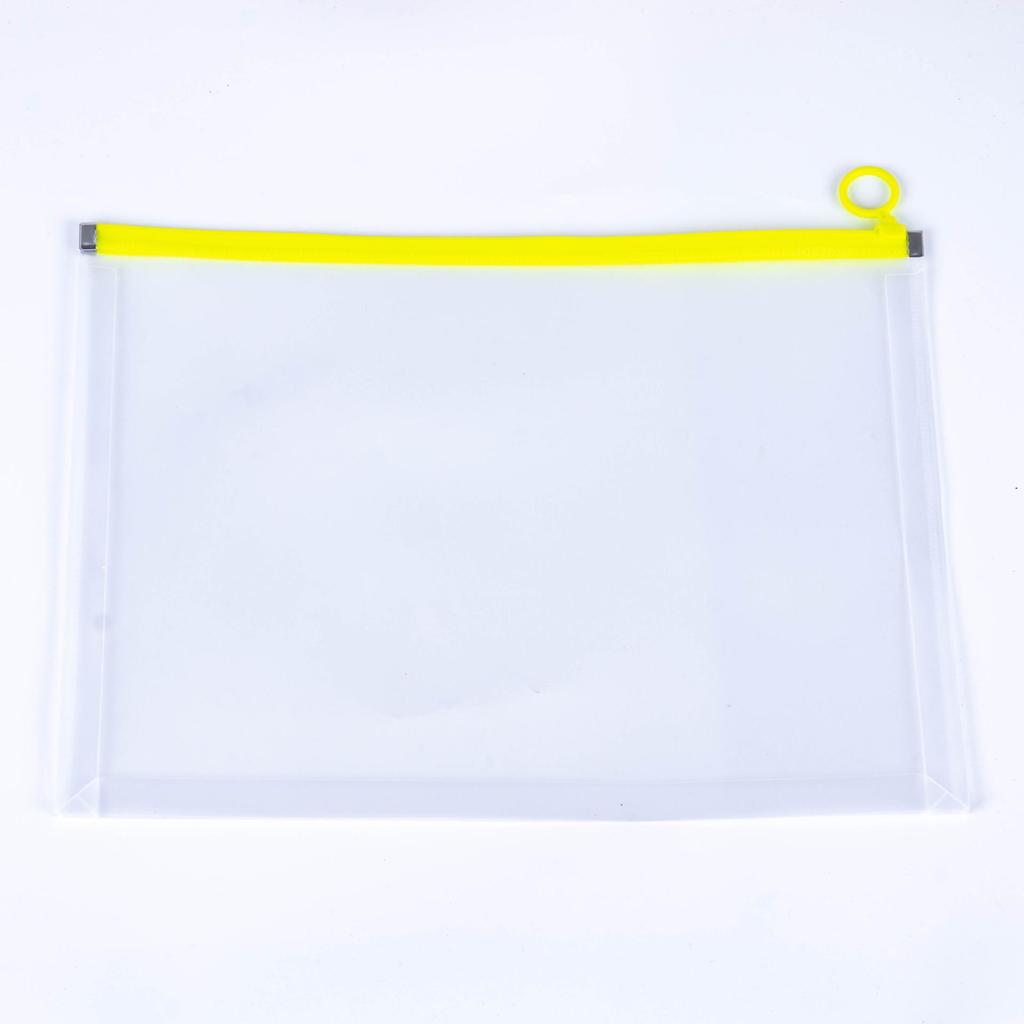 Thickened Waterproof A4 Zipper Document Bag - PP Plastic, Transparent, for Student Papers & Stationery Storage