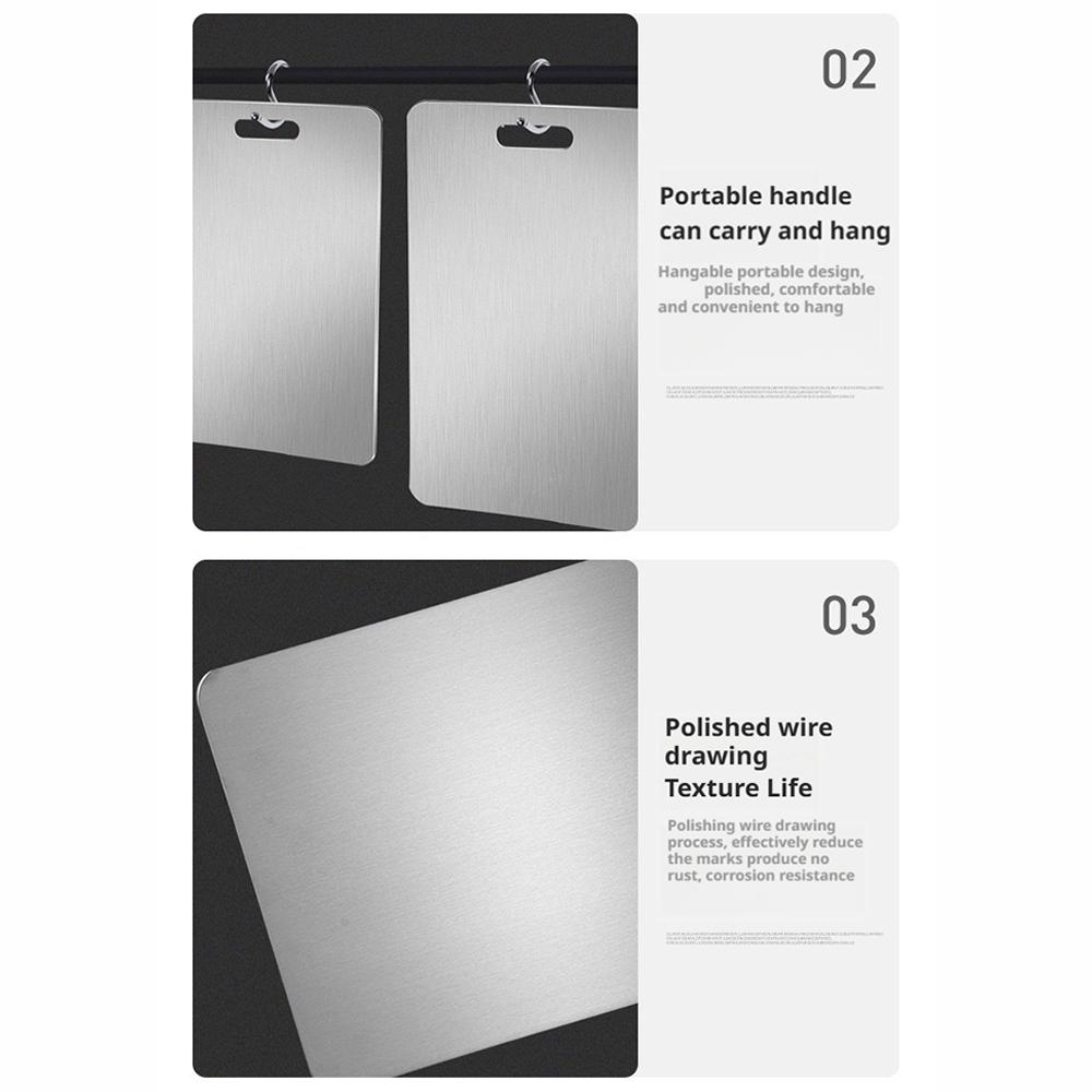 Stainless Steel Panel and Kitchen Household Chopping Board Thickened Double Sided Cutting Kneading Dough Board Easy To Clean