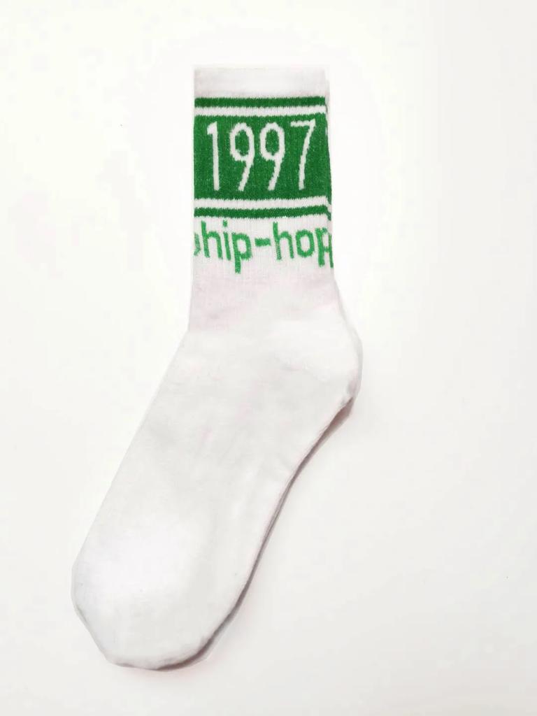 New Cyberpunk Style White Cartoon Gameing Socks for Men and Women Game Over Socks Cotton Women Ins Style Funny Happy Socks