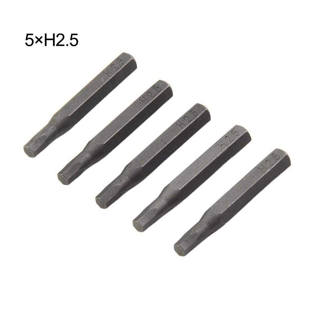 High Strength Steel Small Hex Screwdriver Bits 5Pcs H0 7 4mm Hex Shank
