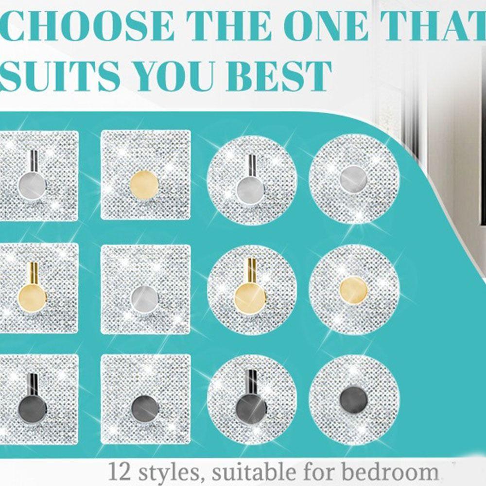 4pcs Punch Free Wall Hook Strong Adhesive Square /Round Bathroom Door Hook Single Hook Wall Mounted Towel Hanger Hook Clothe Bag