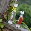 2pcs Ceramic Animal Art Statues Modern Miniatures Sculpture Creative Cat Figurines  Living Room