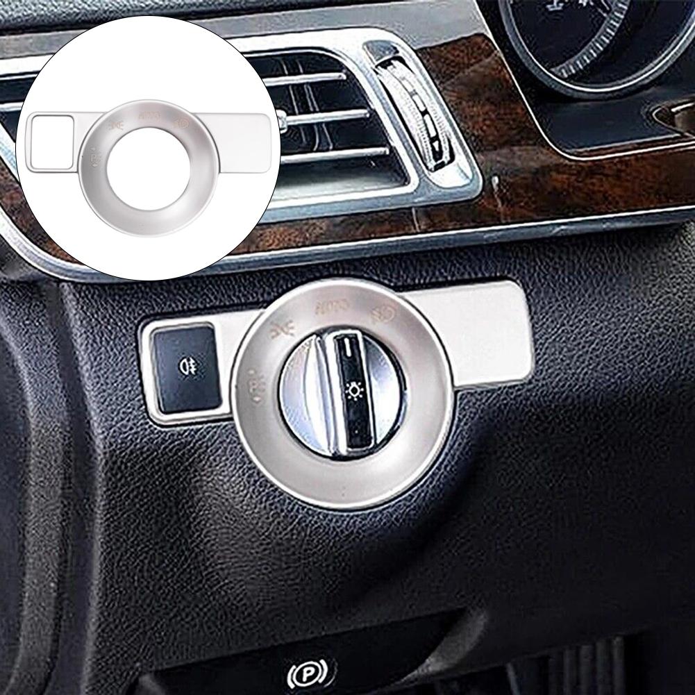 Rust Resistant Car Headlight Switch Button Frame Trim Cover Silver Color Universal Fitment For Mercedes CLA C117 GLA X156