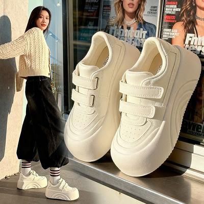 Ugly Cute Thick-soled Velcro Women's Autumn New Chic Niche Low-top Big-head Shoes
