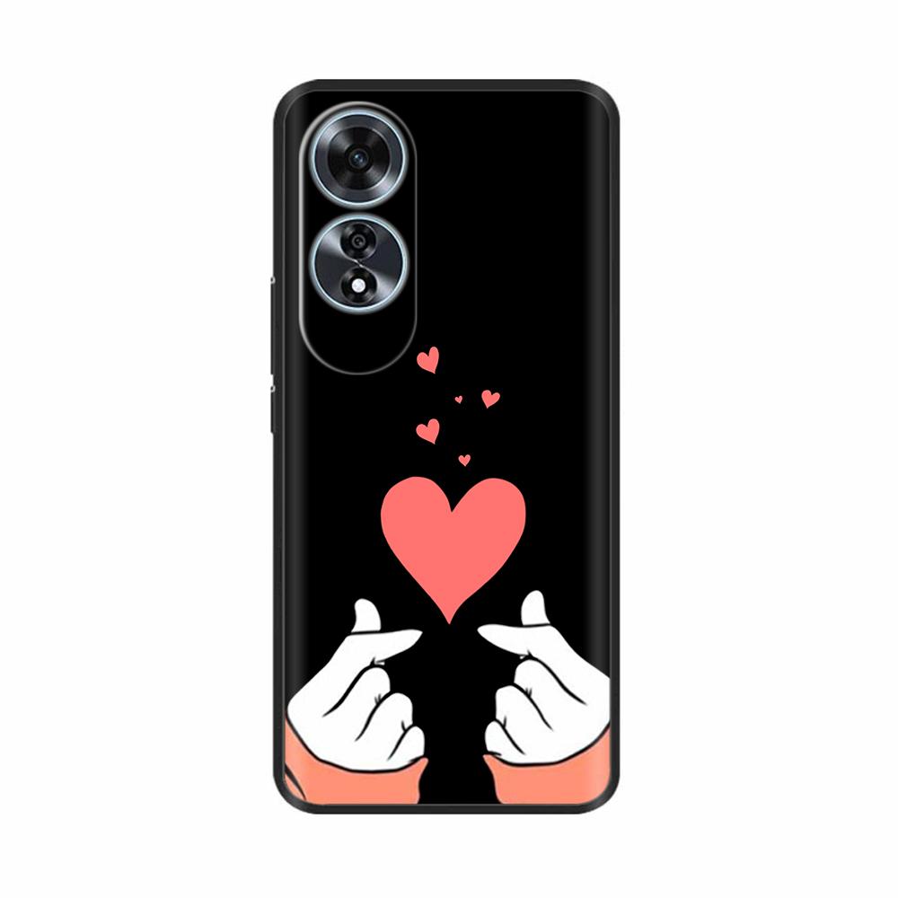 For Oppo A60 4G Case Love Heart Butterfly Soft Silicone Painted Back Cover For Oppo A60 OppoA60 4G Phone Shell Housing Fundas