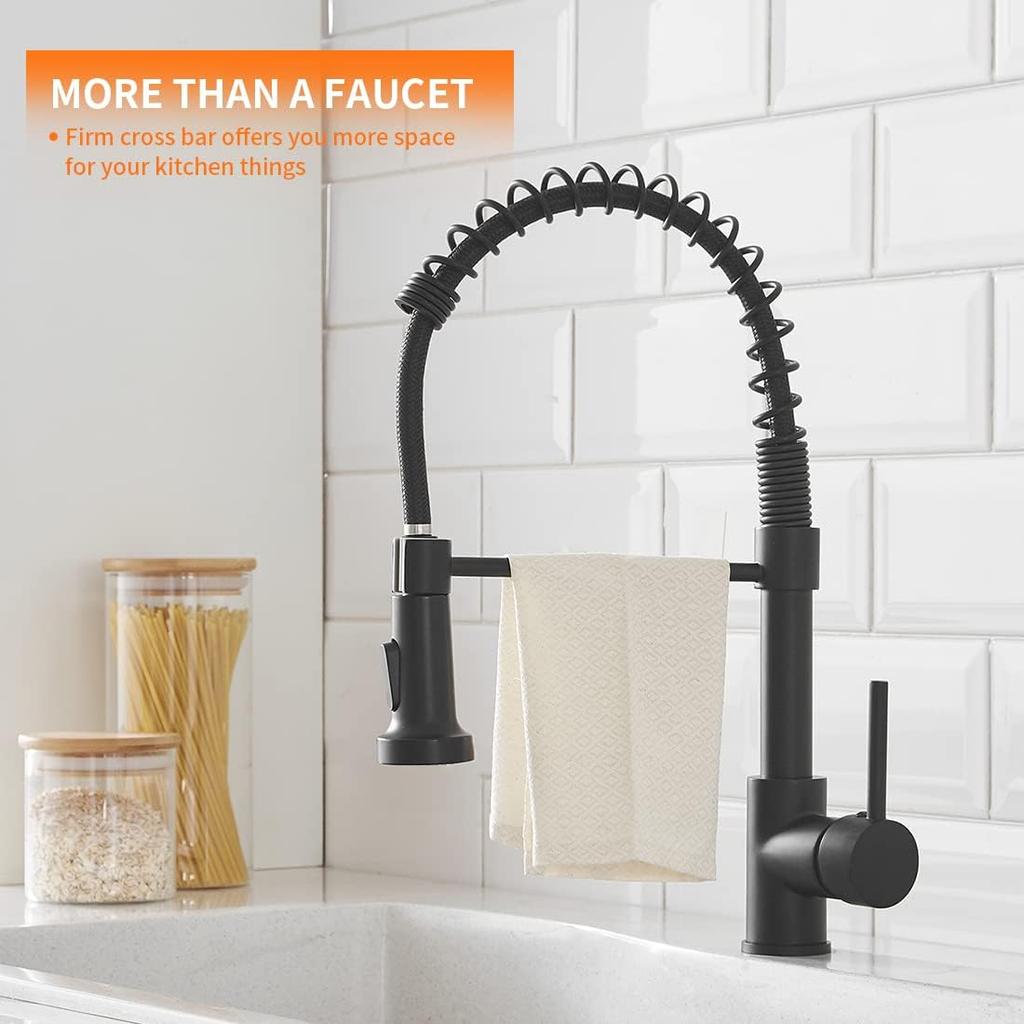 304 Stainless Steel Kitchen Faucet Hot and Cold Water Mixer Faucet Pull Out Deck Mounted Kitchen Mixer Kitchen Sink Faucet
