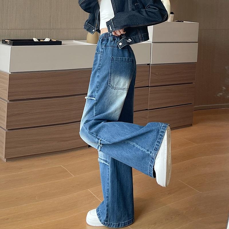Plus Size Vintage High Waist Casual Loose Women Spring Summer Autumn Jeans Denim Wide Leg Pants