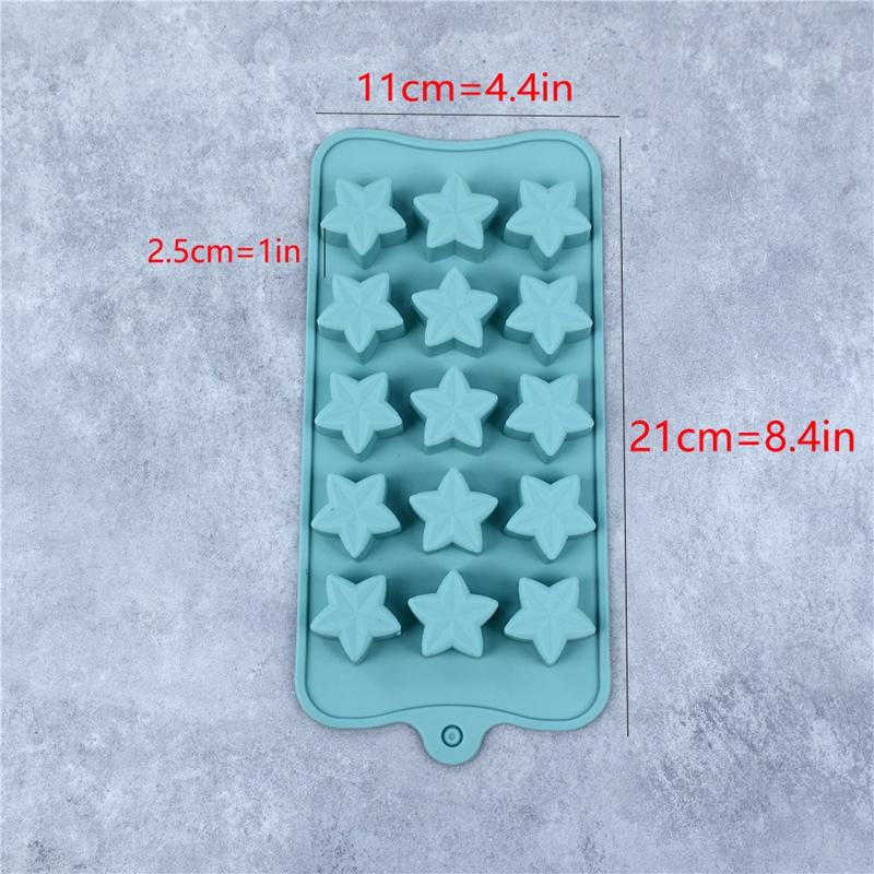 

Five-pointed Star Silicone Ice Tray DIY Handmade Candy Chocolate Mold Three-dimensional Fondant Baking Shape синій
