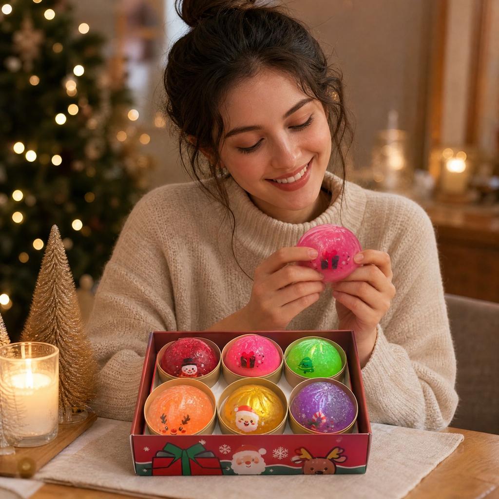 Christmas Steamed Bun Toy Maltose Stress Toy for Kids and Adults