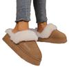 Women's Furry Snow Boots Slippers, Non-Slip Platform Outdoor Booties, Warm Closed-Toe Slides Wholesale In Stock