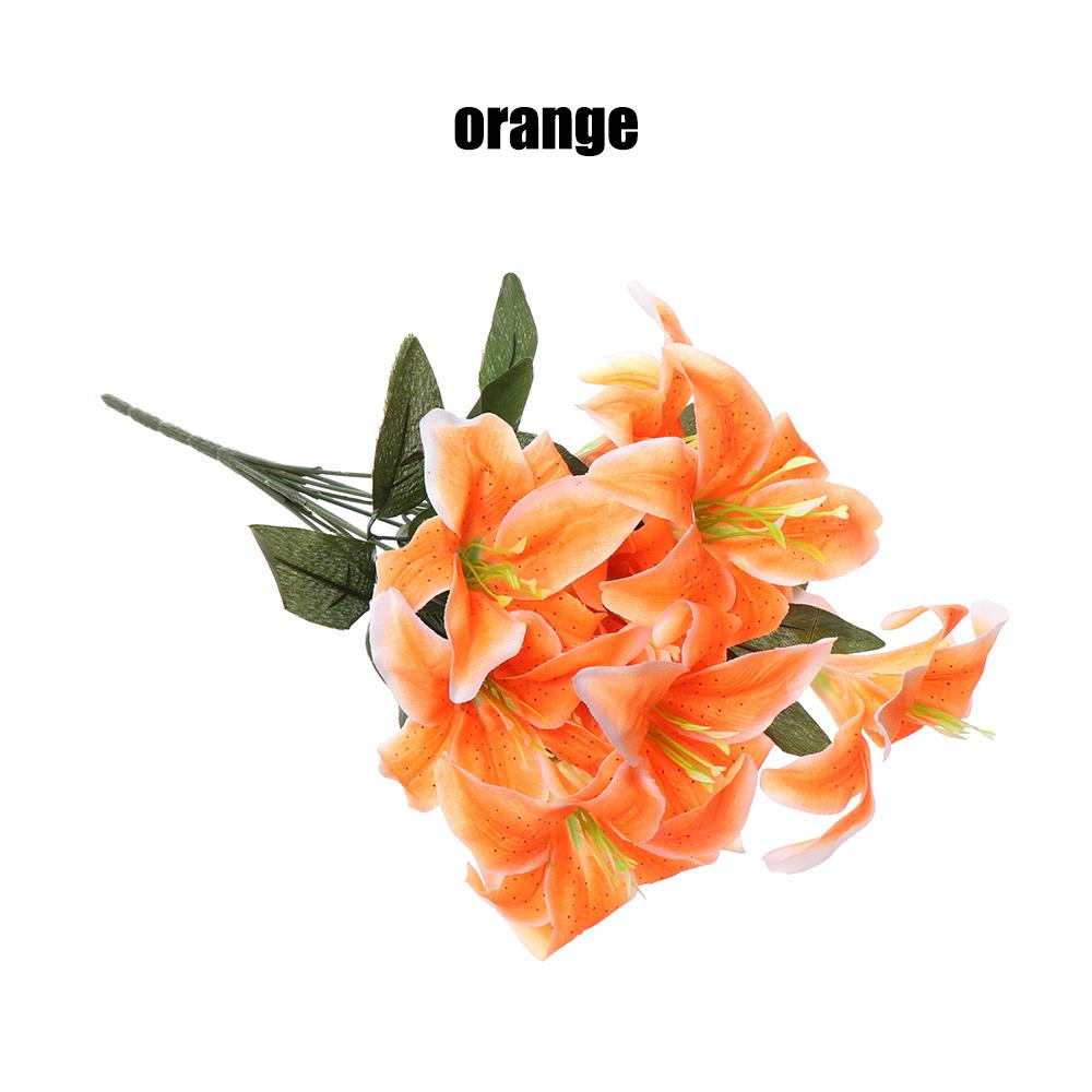 10 Heads Artificial Silk Lilies Flowers European Multicolor Fake Bridal Flower Bouquet Wedding Home Party Decoration Flowers