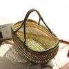 Bamboo Weave Vegetable Shopping Basket - Handmade, Handheld Kitchen Storage