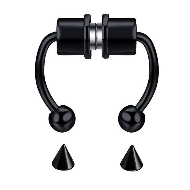 

Медицинская нержавеющая сталь, без прокола, пирсинг, украшения, пирсинг в нос Magnetic nose ring black (with replacement tip)
