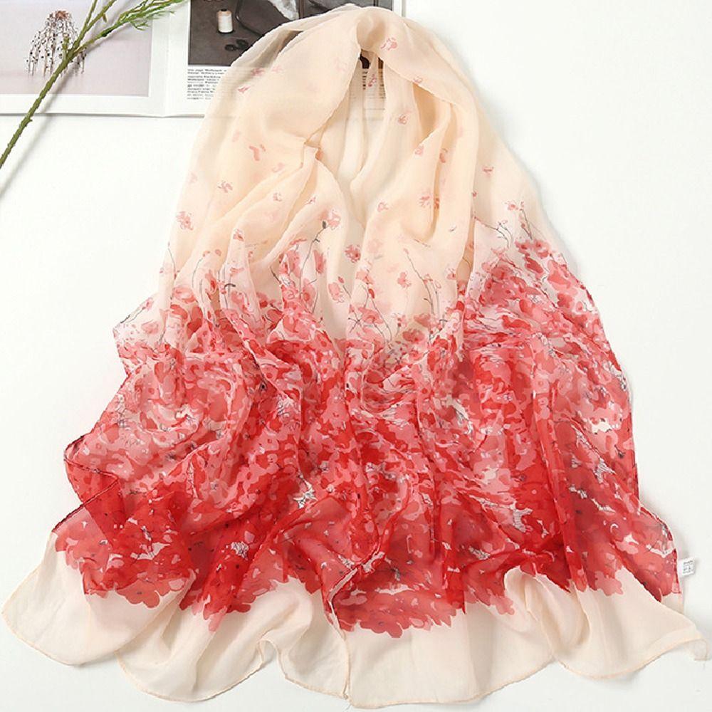 Sunscreen Chiffon Scarf 160*50cm Shawl Silk Fashion Beach Gauze Scarf  for Women