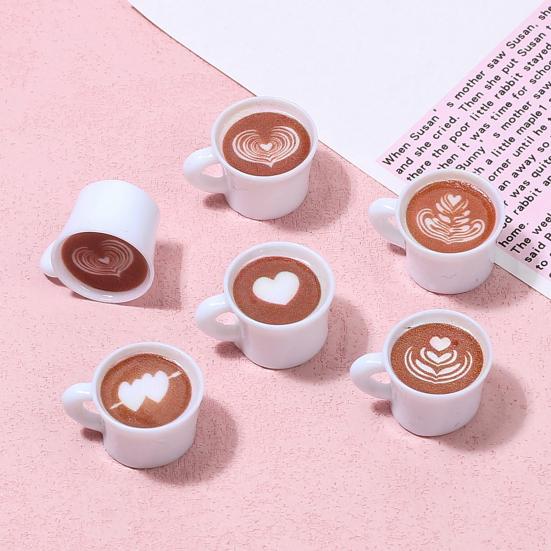 40Pcs Mini Resin Coffee Cups Statues Vivid Appearance Micro Landscape Ornament DIY Crafts Lightweight Dollhouse Decor