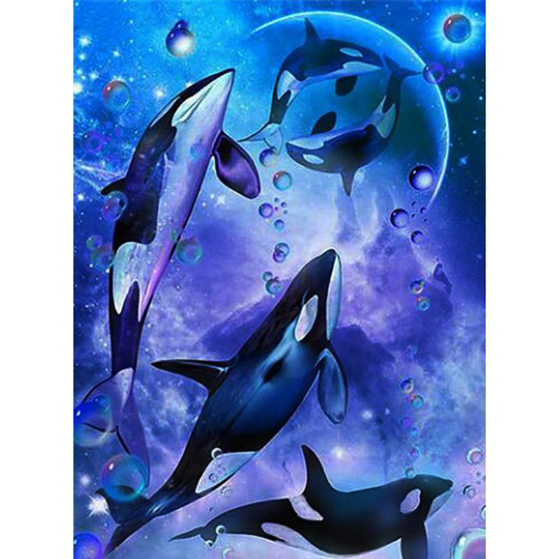 5D Diamond Painting Dolphin Full Round Diamond Embroidery Animals Pictures Of Rhinestones Mosaic Cross Stitch Home Decor
