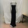 European and American summer mesh splicing solid color suspender skirt slim fit dress