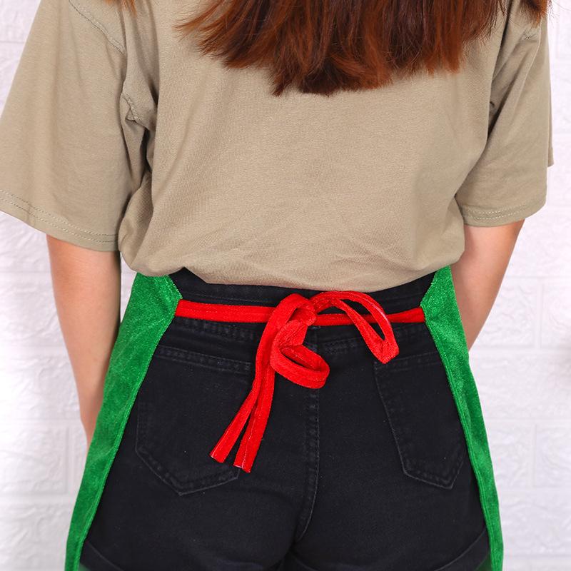 Christmas Decoration Elf Apron Green Kitchen Apron Waiver Christmas Printed Apron Christmas Belt Style Apron
