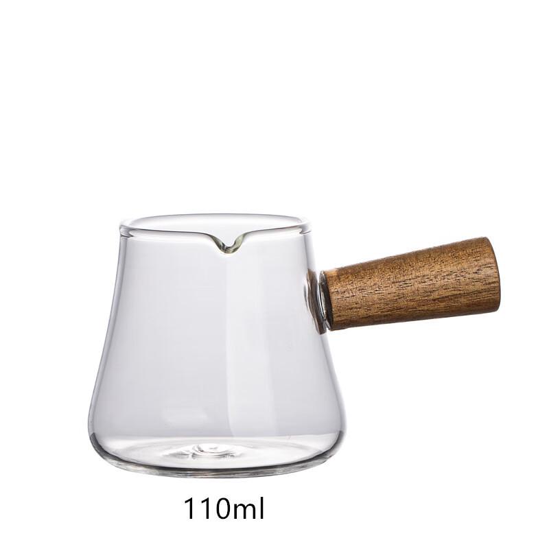 Shangqi 110ml Mini Glass Milk Jugs with Wooden Handle (Set of 3)