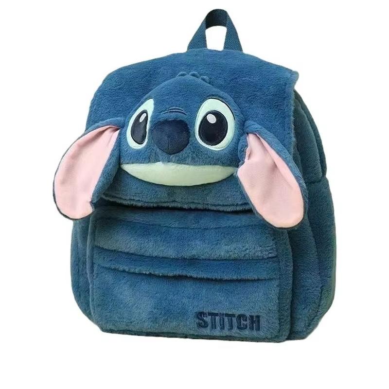 MINISO New Cartoon Stitch Plush Backpack Cute Stitch Student Plush Doll Backpack Large Capacity Resistant To Dirt Backpack Gift Toys