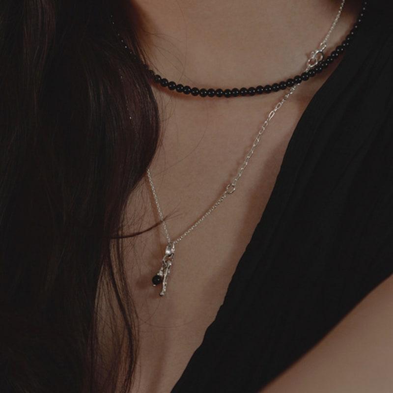 MADE BY EGO Onyx branch necklace