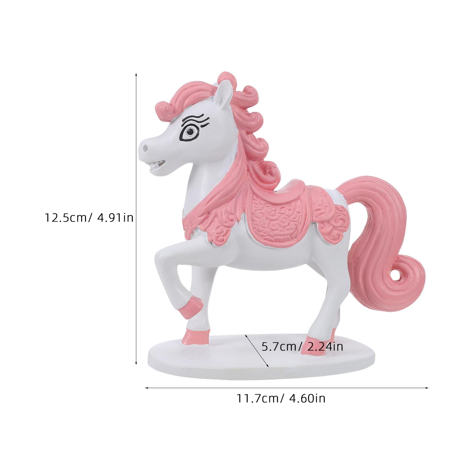 

Horse Decorative Resin Statue Cute Animal Sculpture Table Ornament for Living Room Office Desktop Year of Horse 2026 Collection розовый
