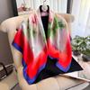 Spring New Printing 90 * 90 Square Scarf Simulation Silk Scarf Satin Flower Headscarf Scarf