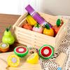 Wooden Simulation Kitchen Toy Montessori Pretend Play House Series Cut Fruit Desserts Children Cut Vegetables Educational Toys