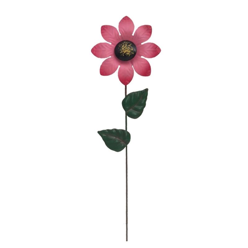 Metal Flower Stake Wrought Iron Floral Ornament Garden Art Decor Crafts for Home Indoor Outdoor Lawn Yard Decoration Gift