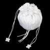 /White Satin Bride Bag Bridesmaid Wedding Party Flower Girl Handbag