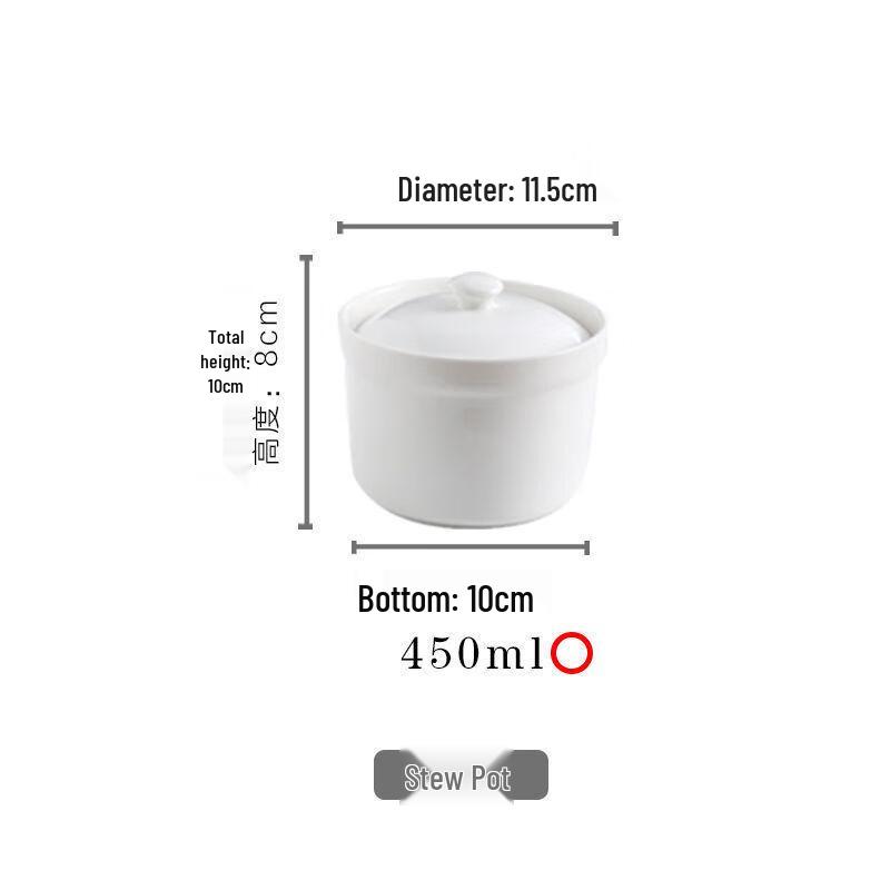 ZISIZ Ceramic Double-Boiler Stew Pot with Lid