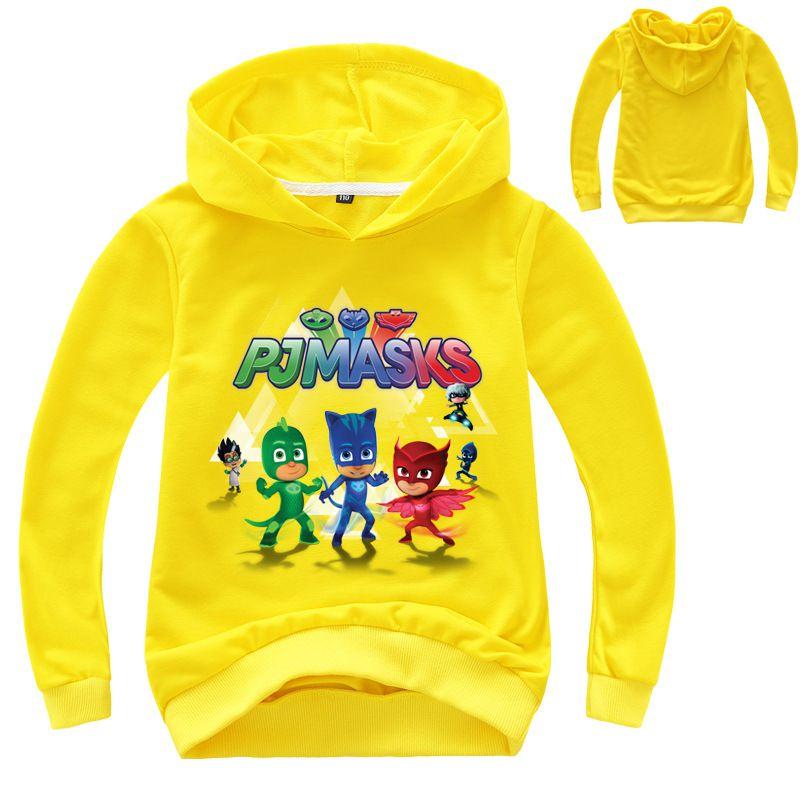 Felpa con Cappuccio a Manica Lunga da Bambino Pj Masks Supereroi Stile Elegante e Comfortevole