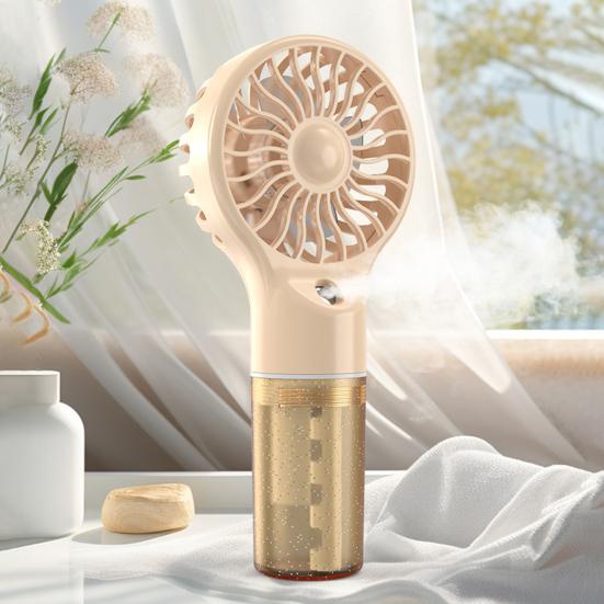 Misting Handheld Fan with 4 Speeds Settings Portable Mist Spray Summer Cooling Fan USB Rechargeable Travel Outdoor Personal Fan