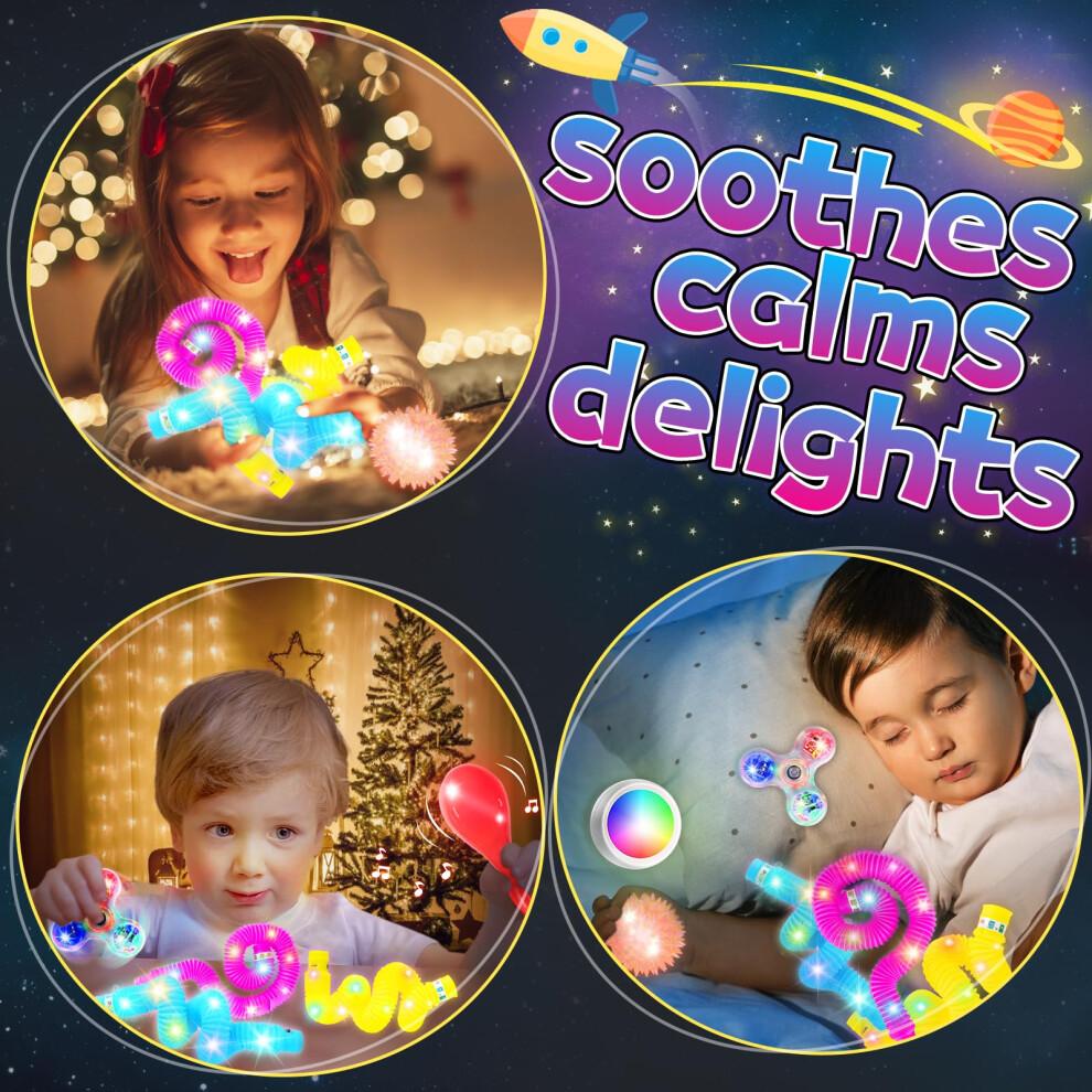 Highttoy Light Up Sensory Toys, Sensory Toys for Autism, 7PCS Light Up Toys, Sensory lights, Gifts for 4 5 6 7 8 Year Old Kids, Party Favors Stress R