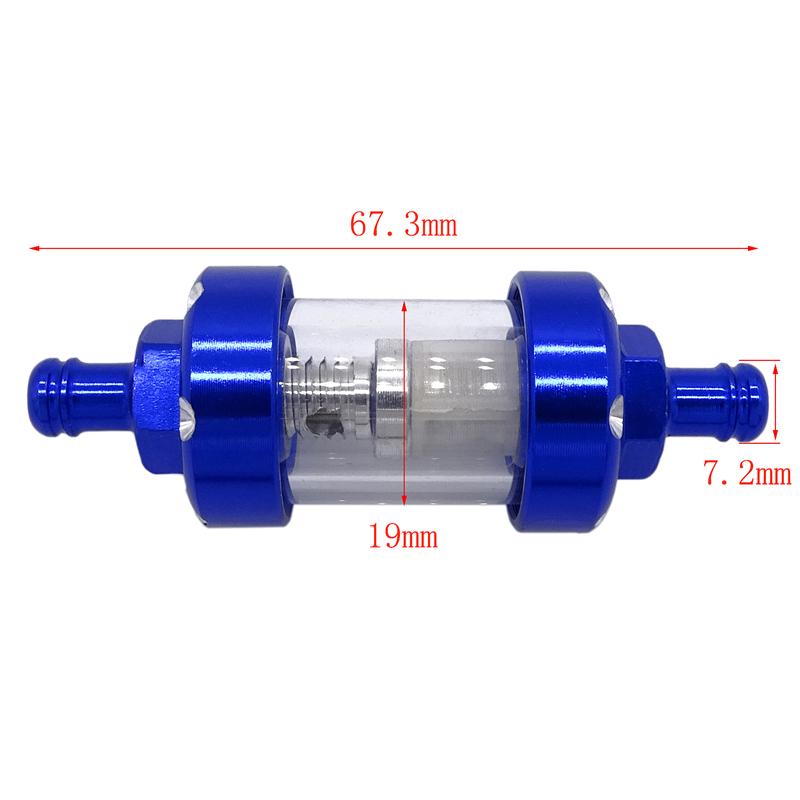 Univerzální 5 barev Motocyklový plynový palivový filtr Benzínový filtr Průhledné hadice Vnitřní otvor Sítko Příslušenství Moto