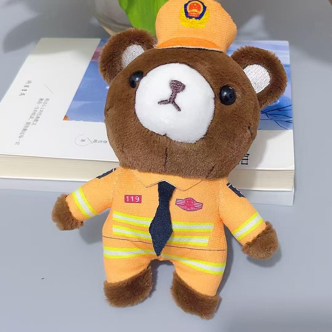 Милый Плюшевый Брелок Медведь Дорожный Полицейский - Аксессуар для Куклы Полицейского и Пожарного
