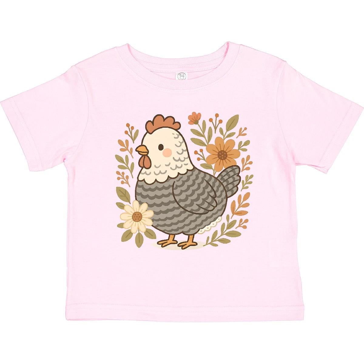 Inktastic Chicken Flowered Cottagecore Toddler T-Shirt Farmer Backyard Future 110