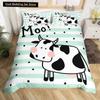 Milk Cow Duvet Cover King Queen Size Cute Cartoon Cows Bedding Set for Kids Farmhouse Rustic Animal 2/3pcs Polyester Quilt Cover