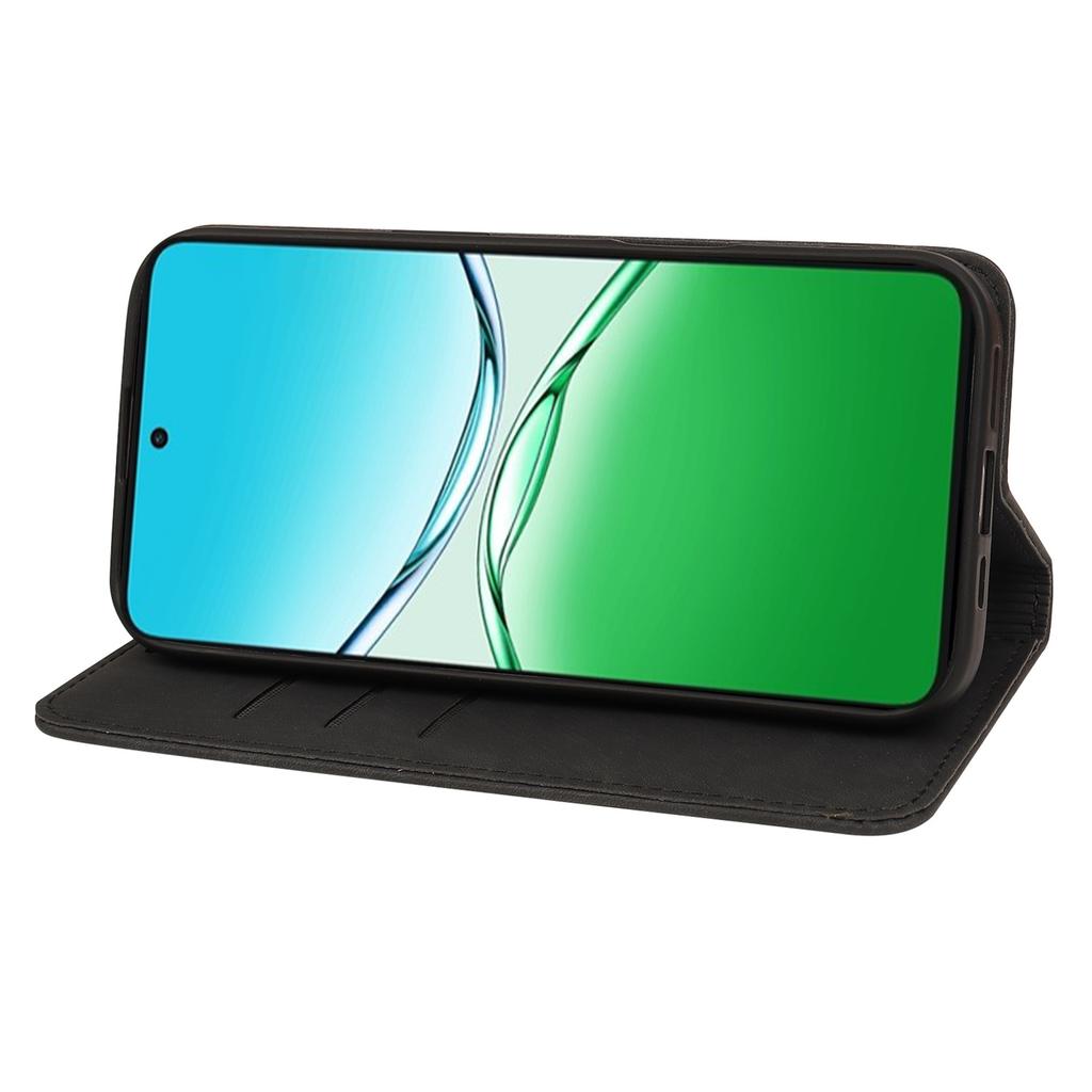 For Oppo Reno13 F 4G/5G Case Strong Magnetic Leather Wallet Phone Cover with Striped Texture