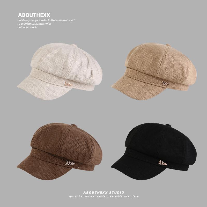 Small Octagonal Hat Japanese and British Retro Literary Beret Versatile Newspaper Baby Hat Trend