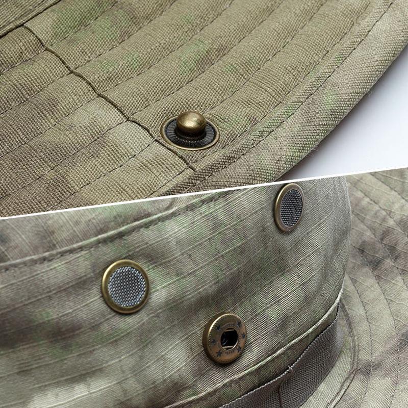 Sombrero de Pesca Camuflaje Hombre, Gorro Boonie Ala Ancha con Pasamontañas, Plegable, Accesorio Táctico Exterior