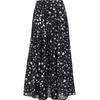 Romantic Petal Print A-Line Long Skirt
